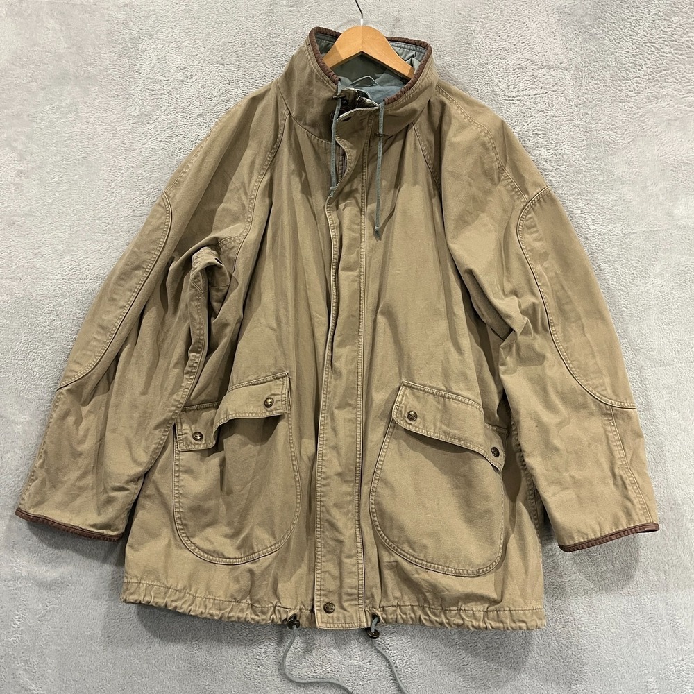 Vintage Timberland Chore Jacket Mens Large Canvas Leather Collar 90s Western